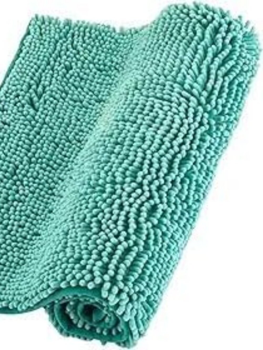 Chenille Bathroom Rugs Non Slip Bath Bathroom Accessories (Light Blue, 16"x 24")
